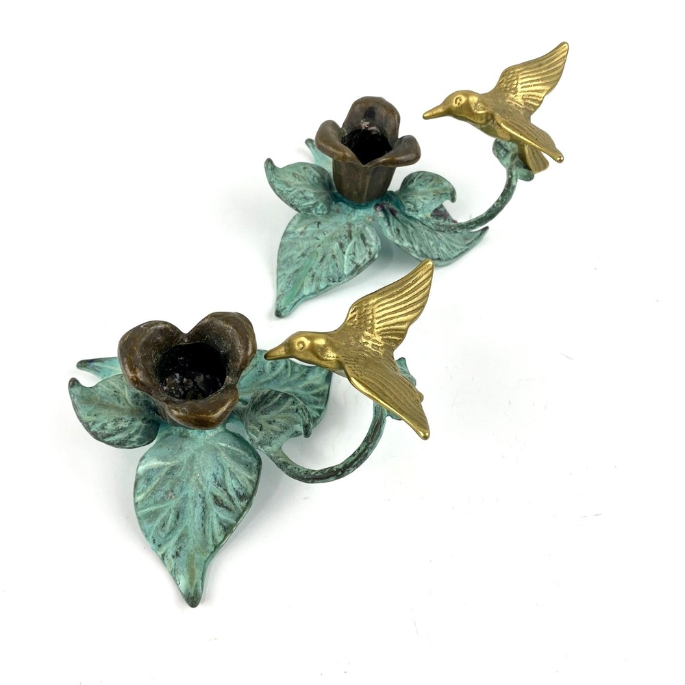 Candle Holders Brass Hummingbirds Set of 2 Andrea by Sadek Candle Holder
